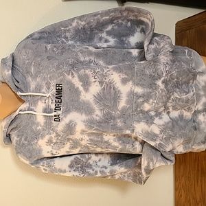 Artist Union grey & white tie dye hoodie size medium